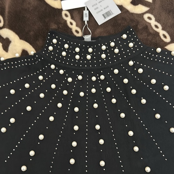 🌺🌺NWT LIV PEARL BLACK SWEATER SIZE L - Picture 4 of 10